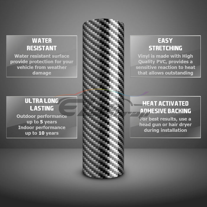 6pcs 4"x6" 2D Carbon Fiber GMC Emblem Overlay