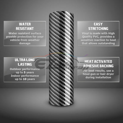 6pcs 4"x6" 2D Carbon Fiber GMC Emblem Overlay