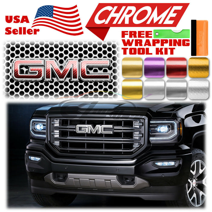 6pcs 4"x6" Chrome Pattern GMC Emblem Overlay