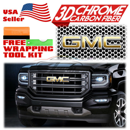 6pcs 4"x6" Chrome Pattern GMC Emblem Overlay