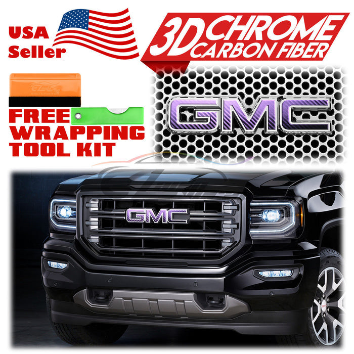 6pcs 4"x6" Chrome Pattern GMC Emblem Overlay