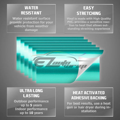 6pcs 4"x6" Gloss Metallic GMC Emblem Overlay Vinyl Wrap