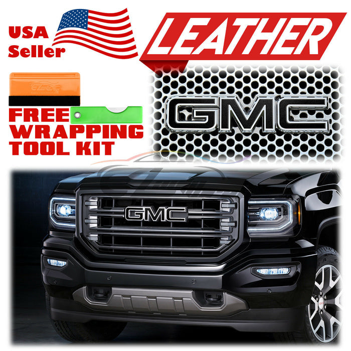 6pcs 4"x6" Leather Texture GMC Emblem Overlay