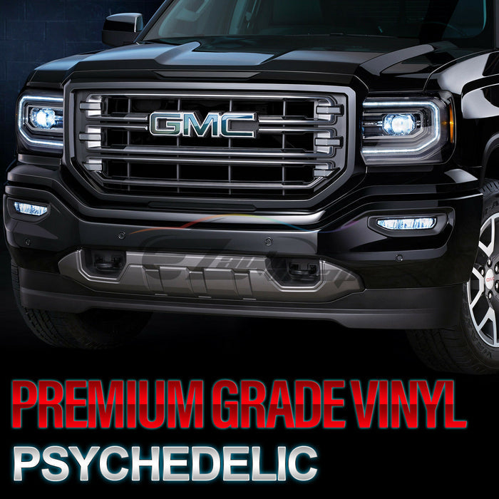 6pcs 4"x6" Psychedelic Gloss GMC Emblem Overlay