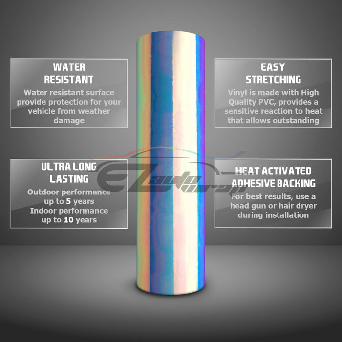 6pcs 4"x6" Rainbow Neo Chrome GMC Emblem Overlay