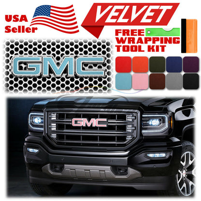 6pcs 4"x6" Velvet Suede Texture GMC Emblem Overlay