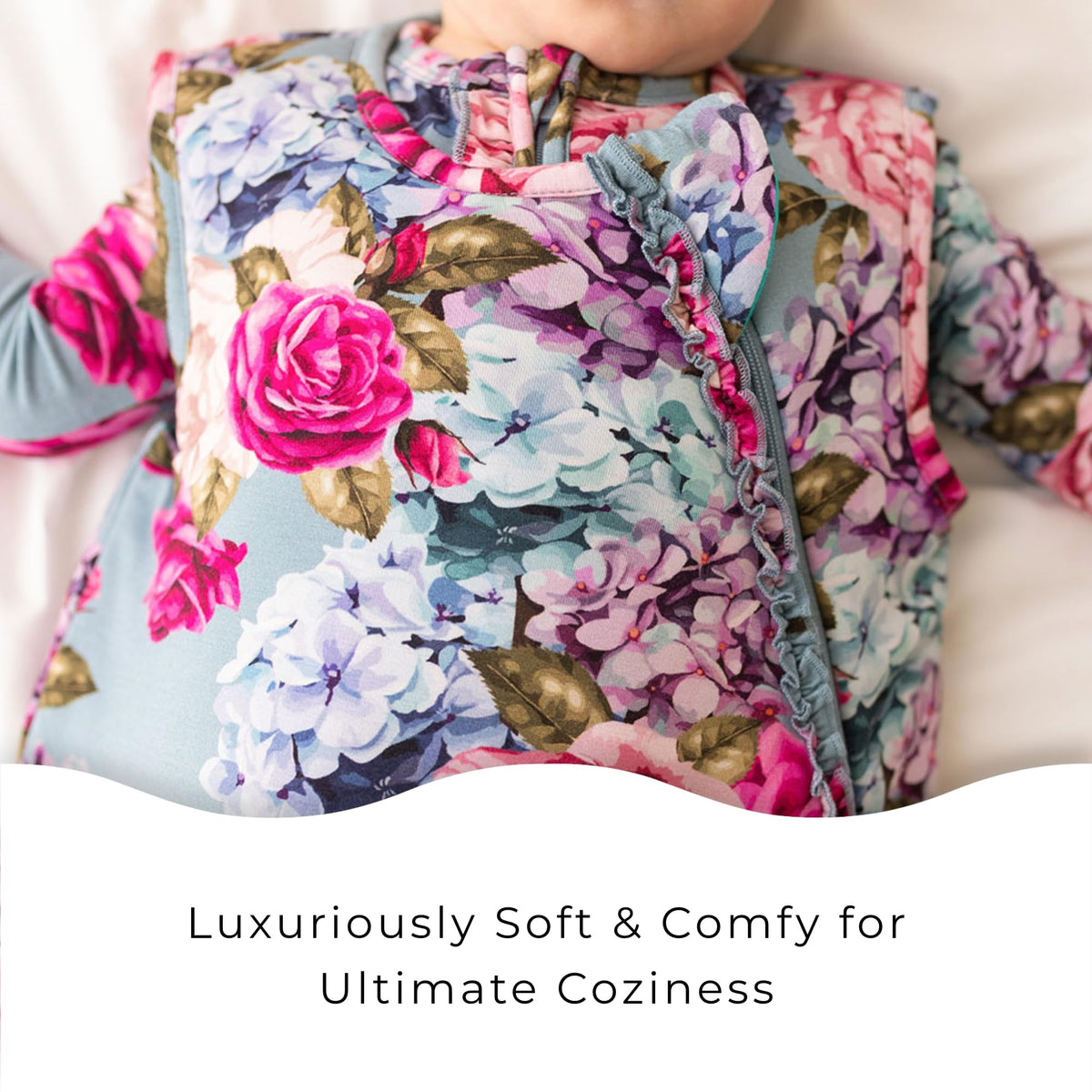 Posh Peanut Sleep Sack for Babies and Toddlers - 0.5 Tog Soft Viscose from Bamboo Baby Sleeping Bag, Wearable Blanket (Lacey, 6-18 Months)