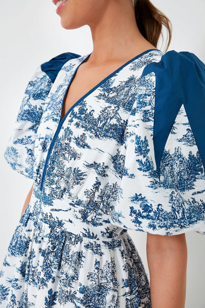 Blue Toile Reynolds Midi Dress