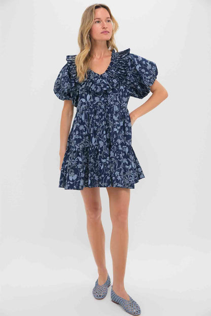 Blue Floral Samson Mini Dress