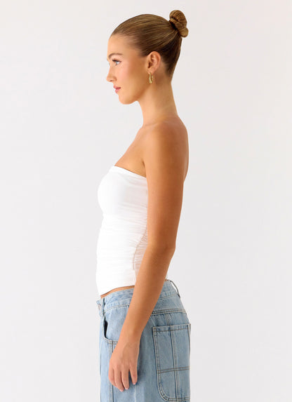 Adrienna Strapless Top - White