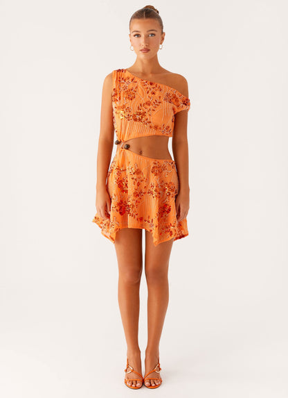 Aletta Sequin Mini Dress - Orange
