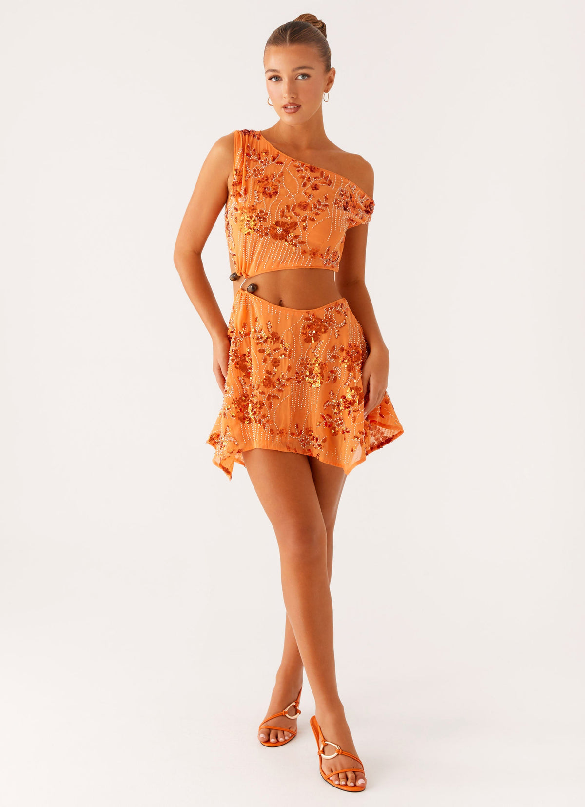 Aletta Sequin Mini Dress - Orange