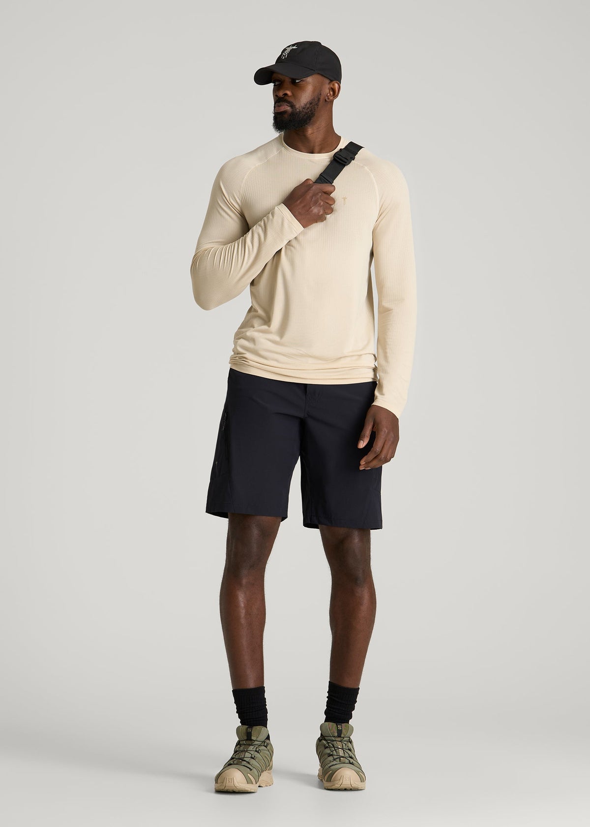 10 Pocket Hiking Short for Tall Men in Black