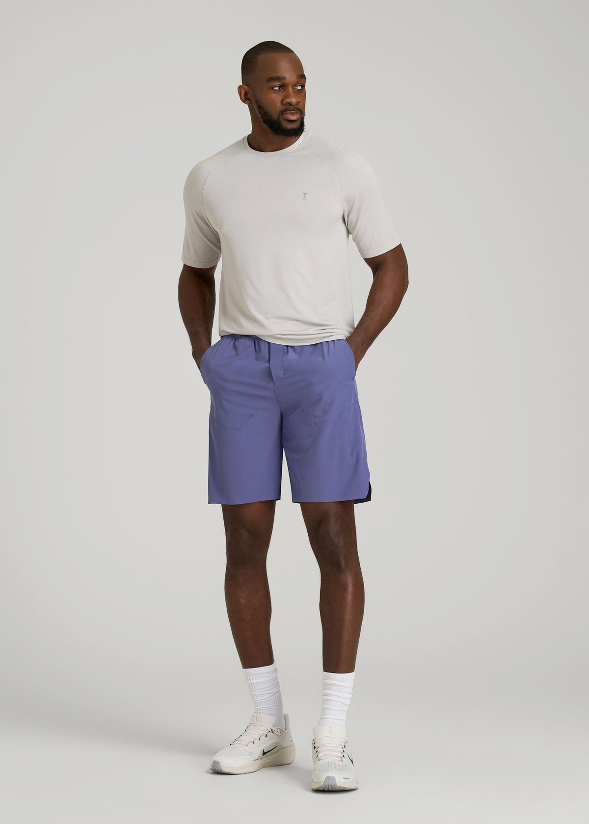 2-in-1 Featherweight Running Short for Tall Men in Future Dusk