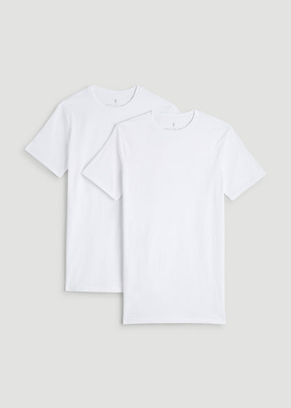 2-pack Classic Crewneck Undershirt for Tall Men in Optic White