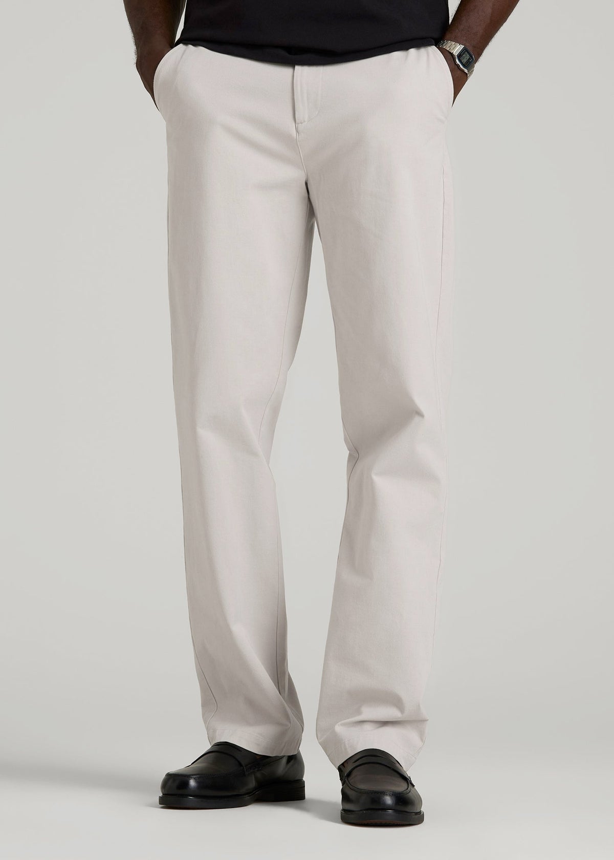 4 Way Stretch Commuter RELAXED Chino Pants for Tall Men in Drywall Tan