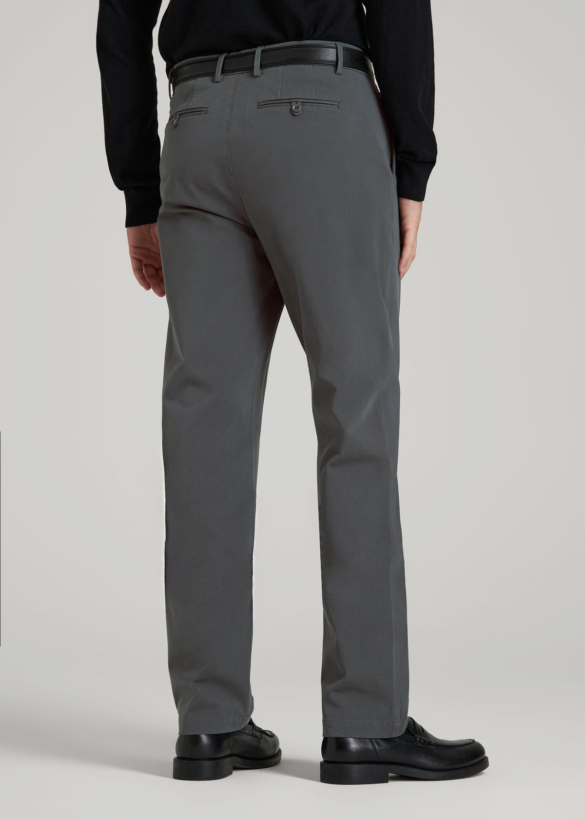 4-Way Stretch Commuter Tapered Chino Pants for Tall Men in Dark Ash
