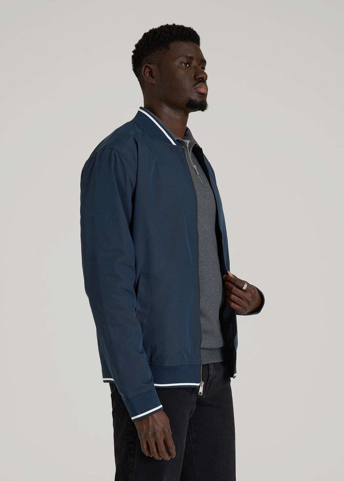 A.T. Bomber Jacket for Tall Men in Navy