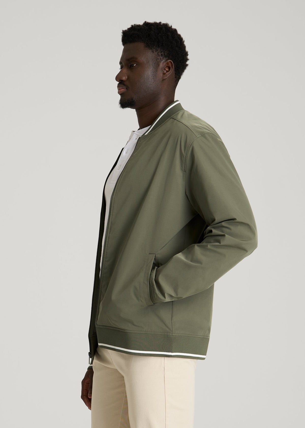 A.T. Bomber Jacket for Tall Men in Olive