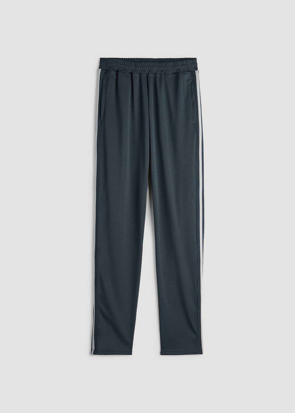 Athletic Stripe Pants for Tall Men in Storm Grey Stripe