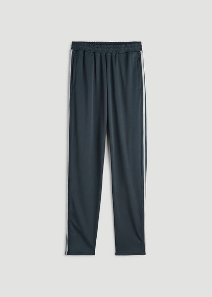 Athletic Stripe Pants for Tall Men in Storm Grey Stripe
