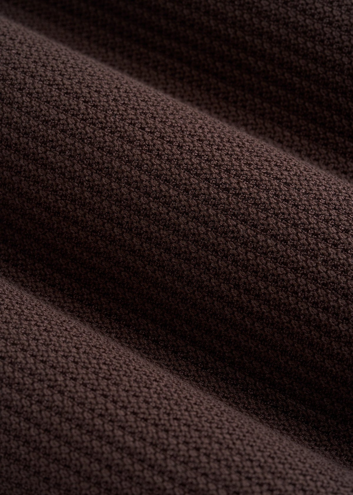 Braided Knit Sweater Polo for Tall Men in Espresso