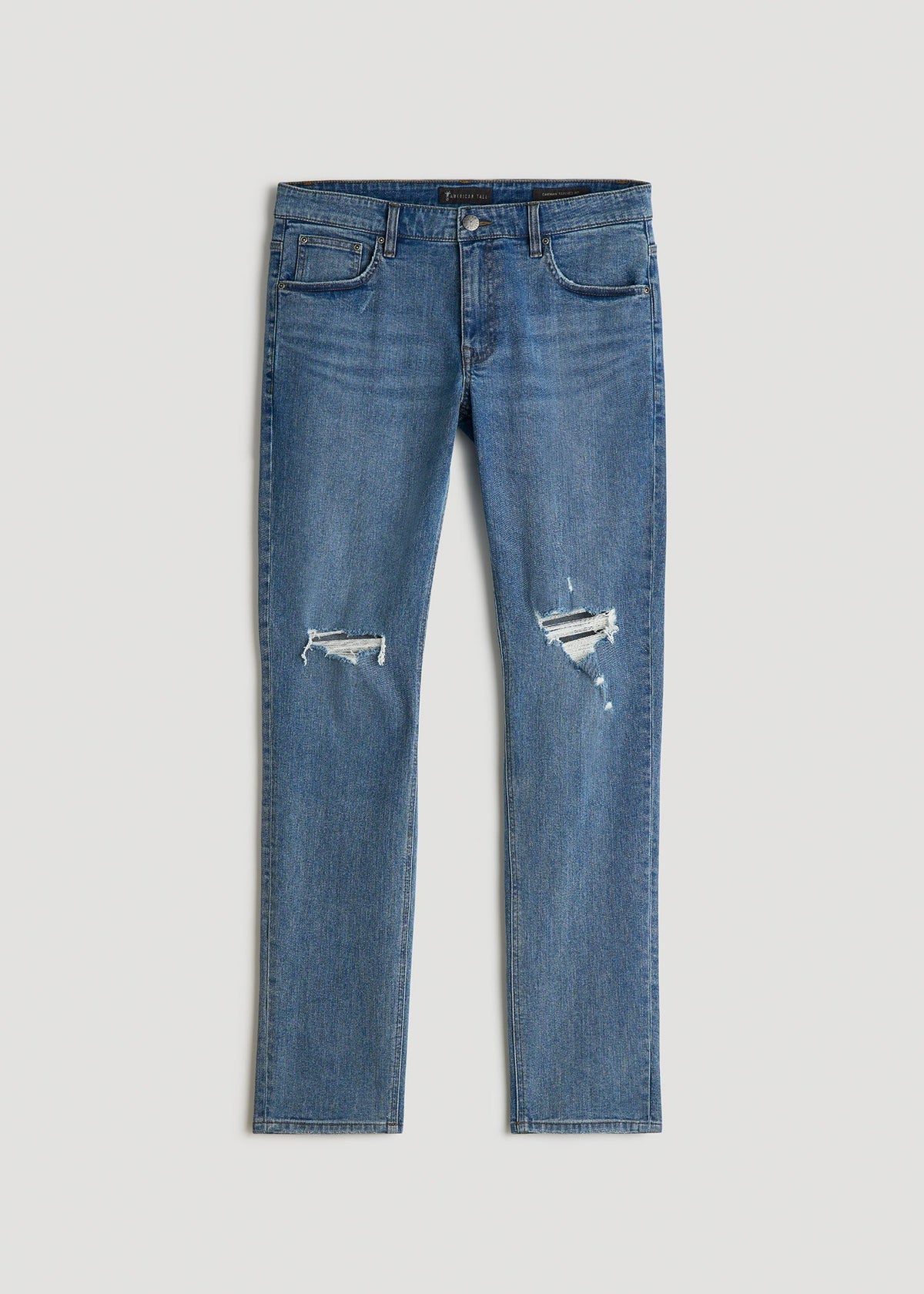 Carman TAPERED Jeans for Tall Men in Distressed Skyline Blue