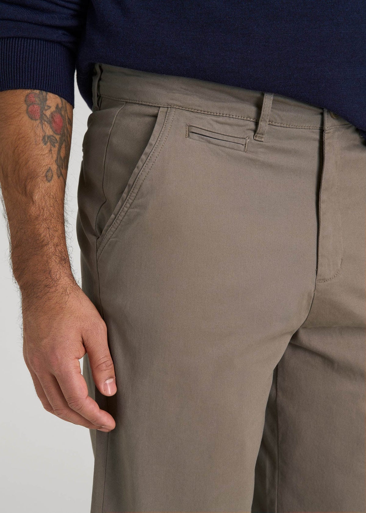 Chino Shorts for Tall Men in Dark Sand
