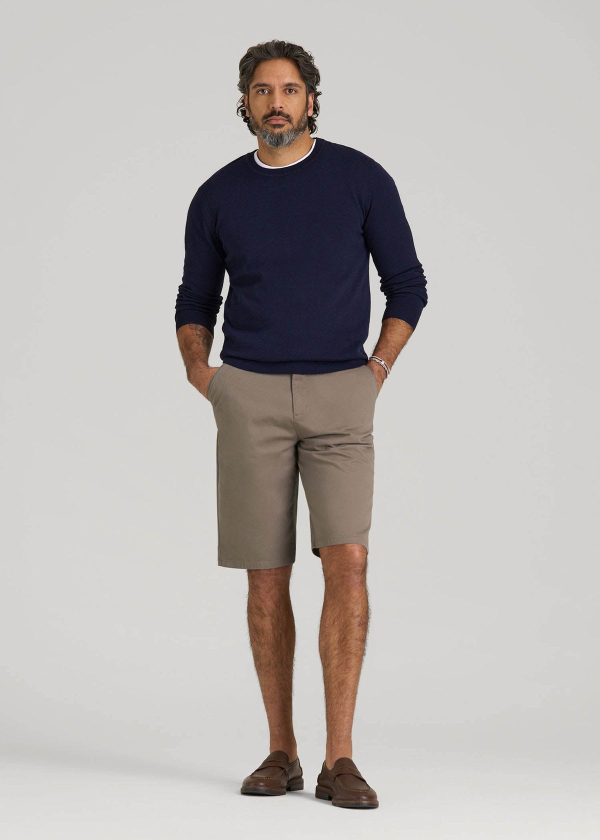 Chino Shorts for Tall Men in Dark Sand