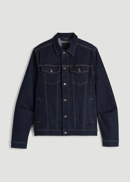 Classic Denim Jacket for Tall Men in Rinse Wash