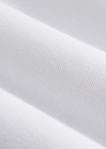 Classic Polo with Embroidered Logo for Tall Men in Bright White