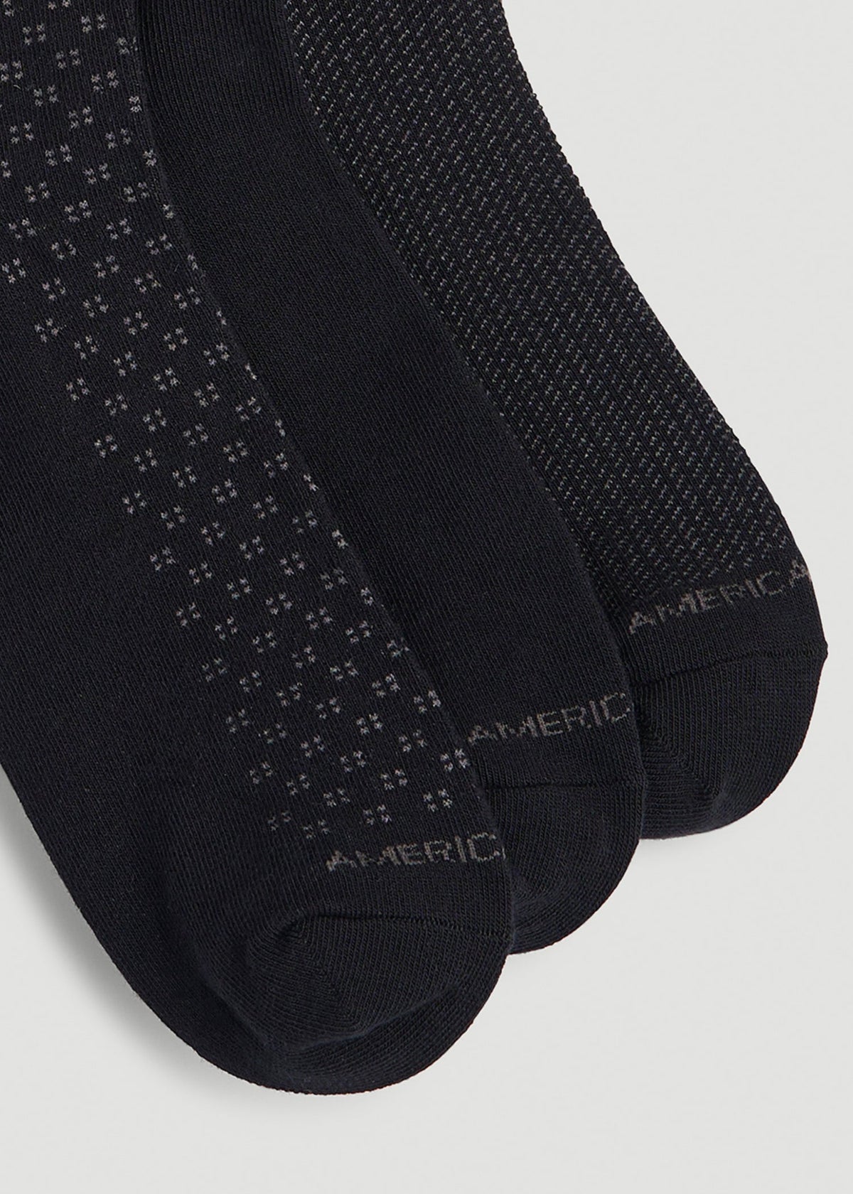 Dress Socks Size 14 to 17 (3-Pack) for Tall Men in Black