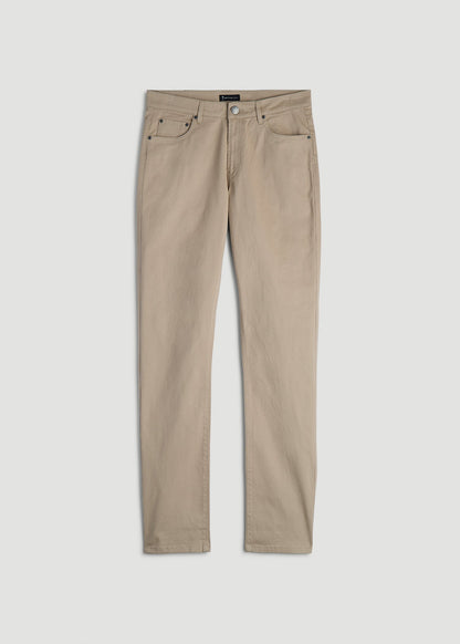 Dylan Slim Fit Five-Pocket Pants For Tall Men in Desert Khaki