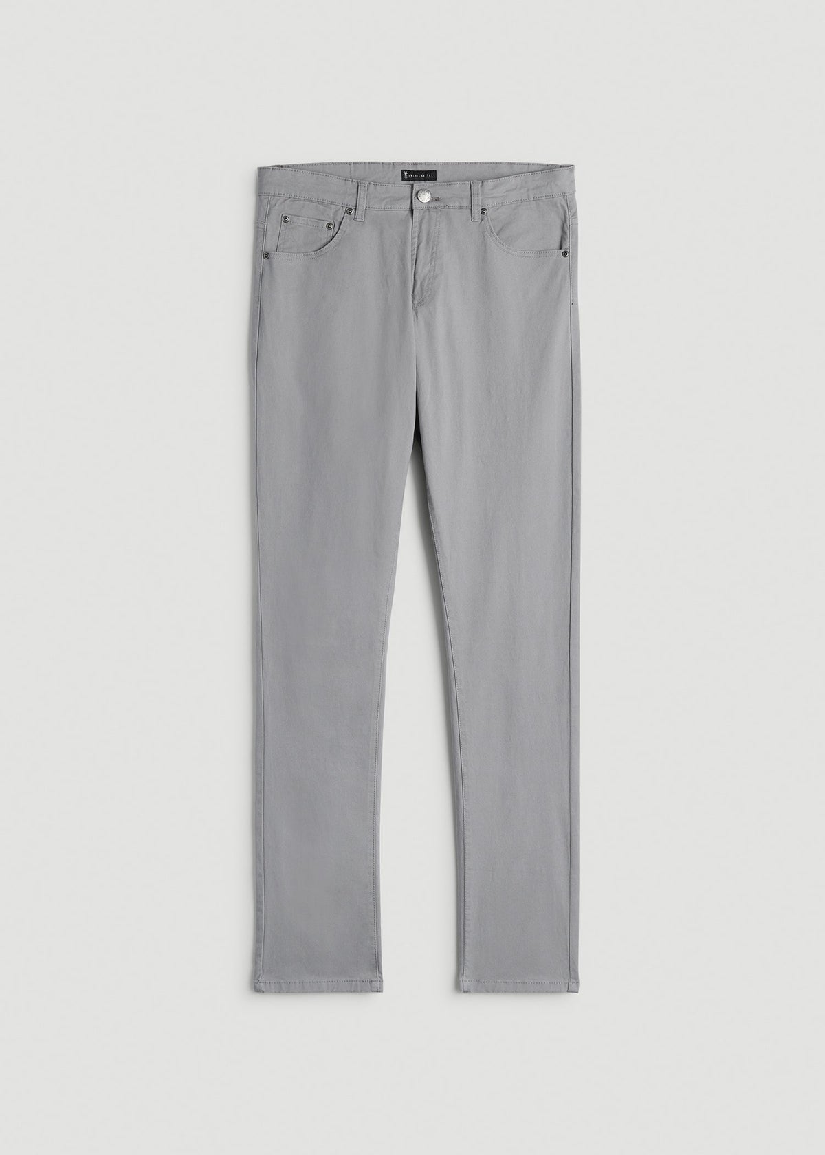 Dylan Slim Fit Five-Pocket Pants For Tall Men in Pebble Grey