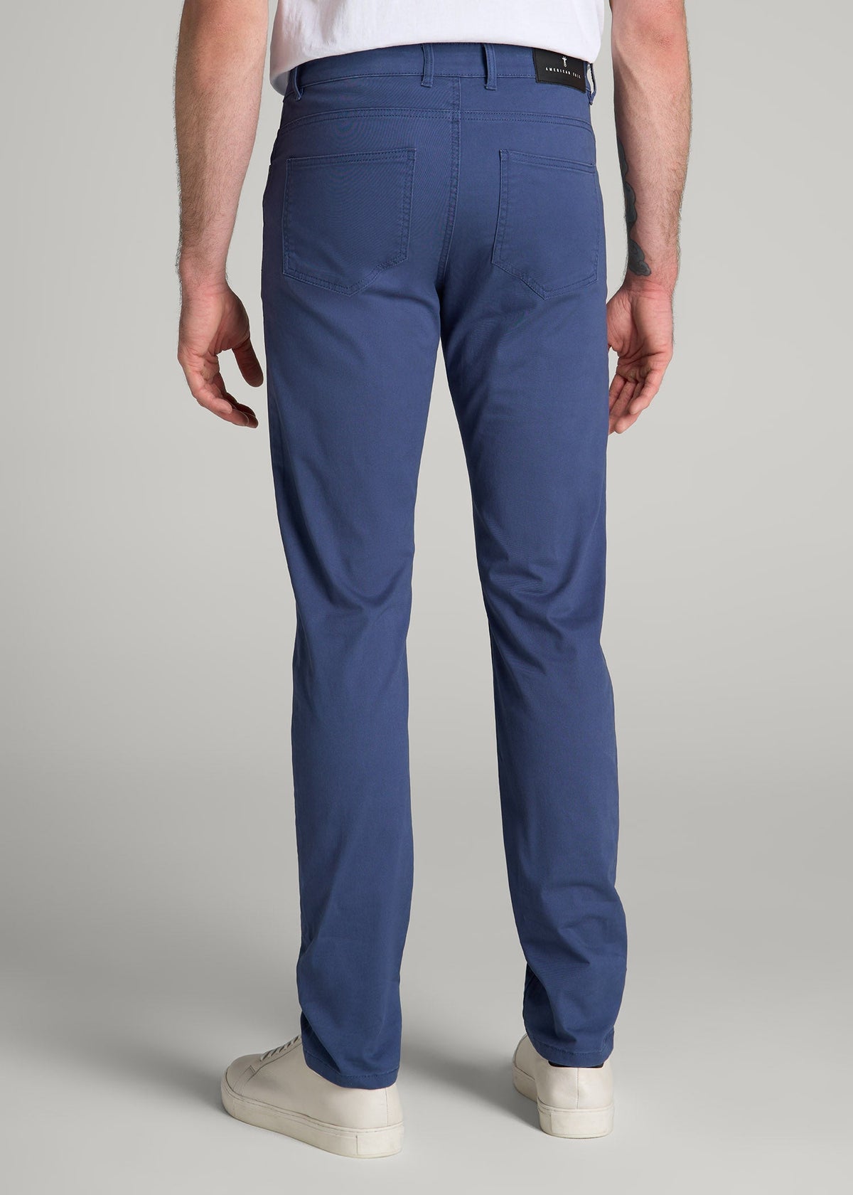 Dylan Slim Fit Five-Pocket Pants For Tall Men in Steel Blue