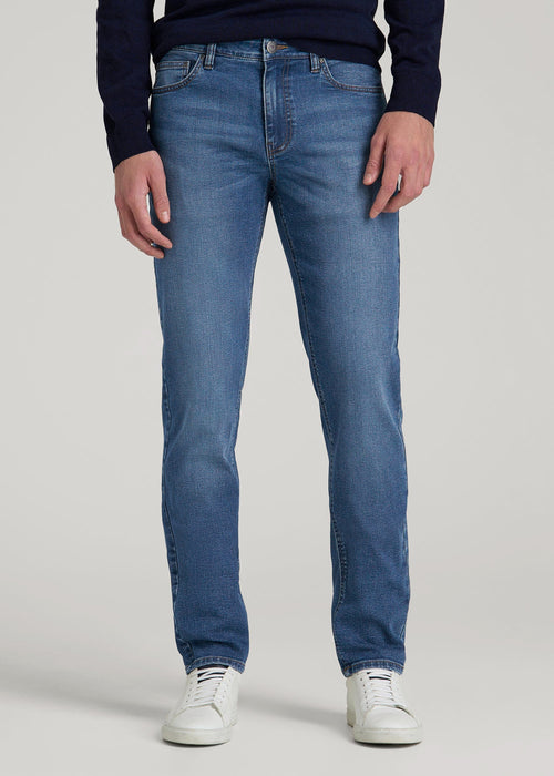 Dylan Slim Fit Jeans for Tall Men in Classic Mid Blue
