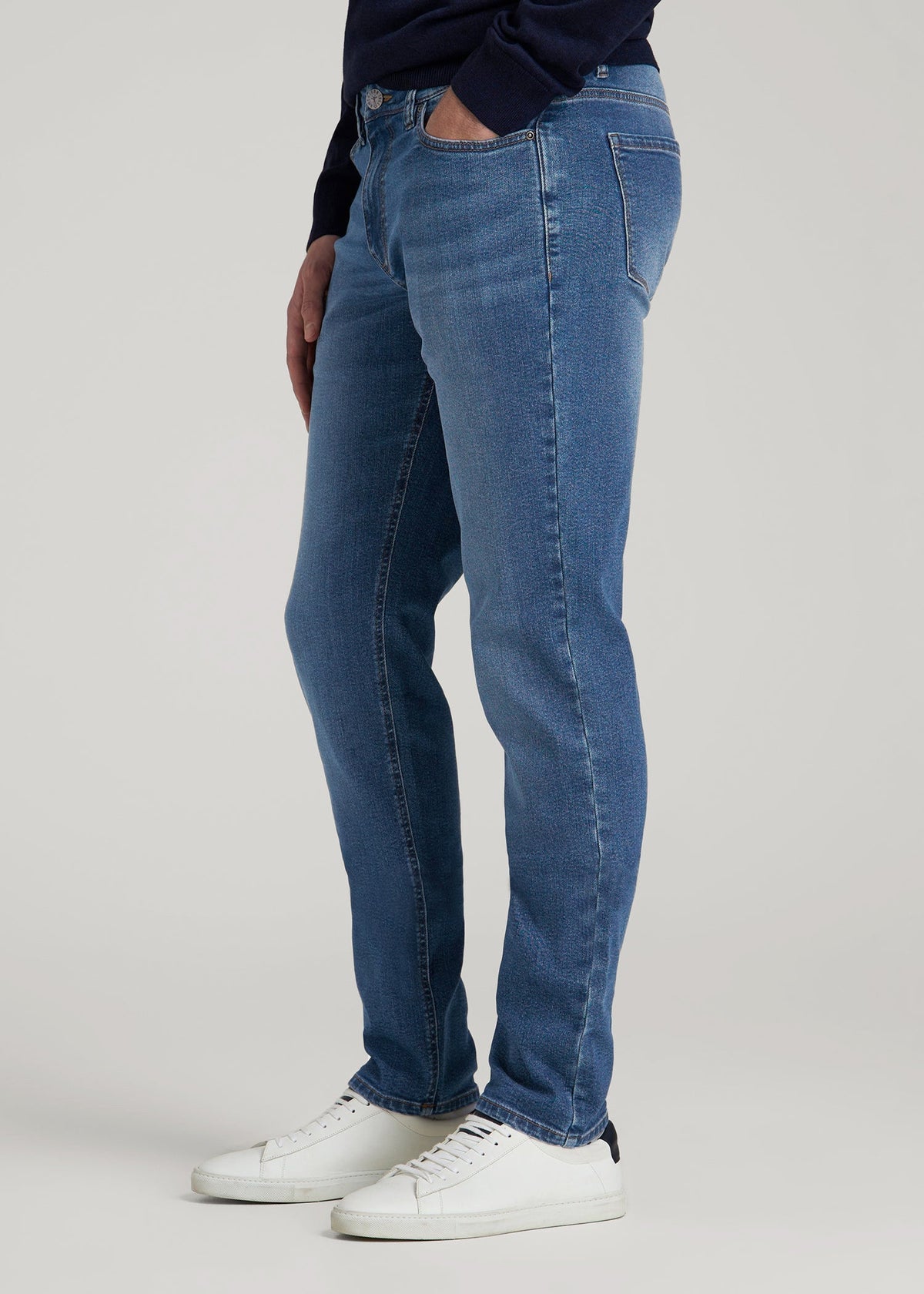 Dylan Slim Fit Jeans for Tall Men in Classic Mid Blue