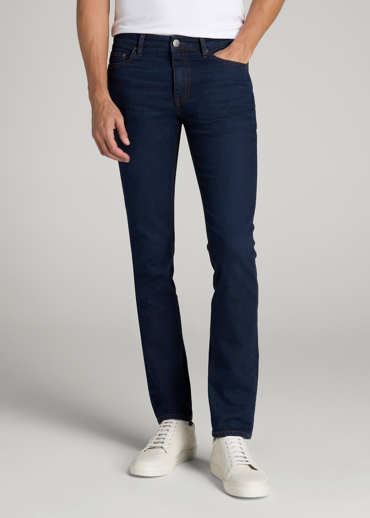 Dylan Slim Fit Fleeced Jeans for Tall Men in Rockies Blue