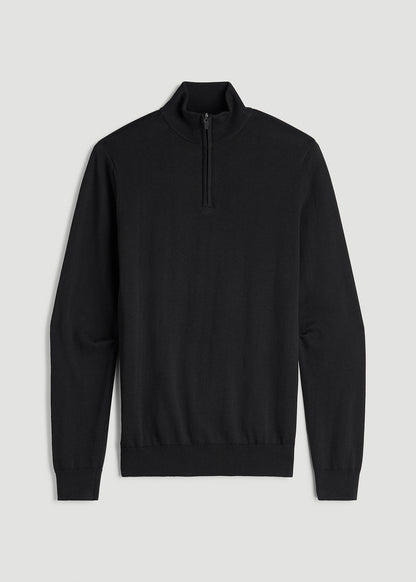 Everyday Quarter-Zip Sweater for Tall Men in Black