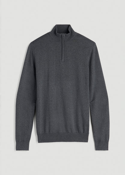 Everyday Quarter-Zip Sweater for Tall Men in Charcoal Mix