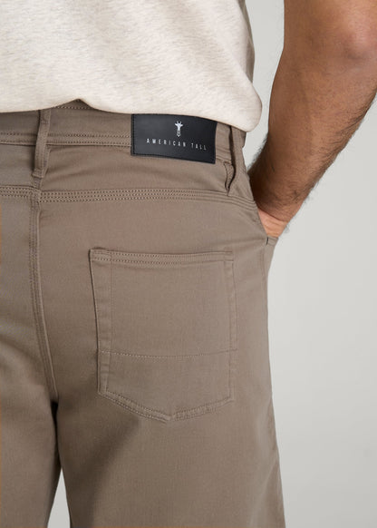 Everyday Comfort 5 Pocket Short for Tall Men in Dark Sand