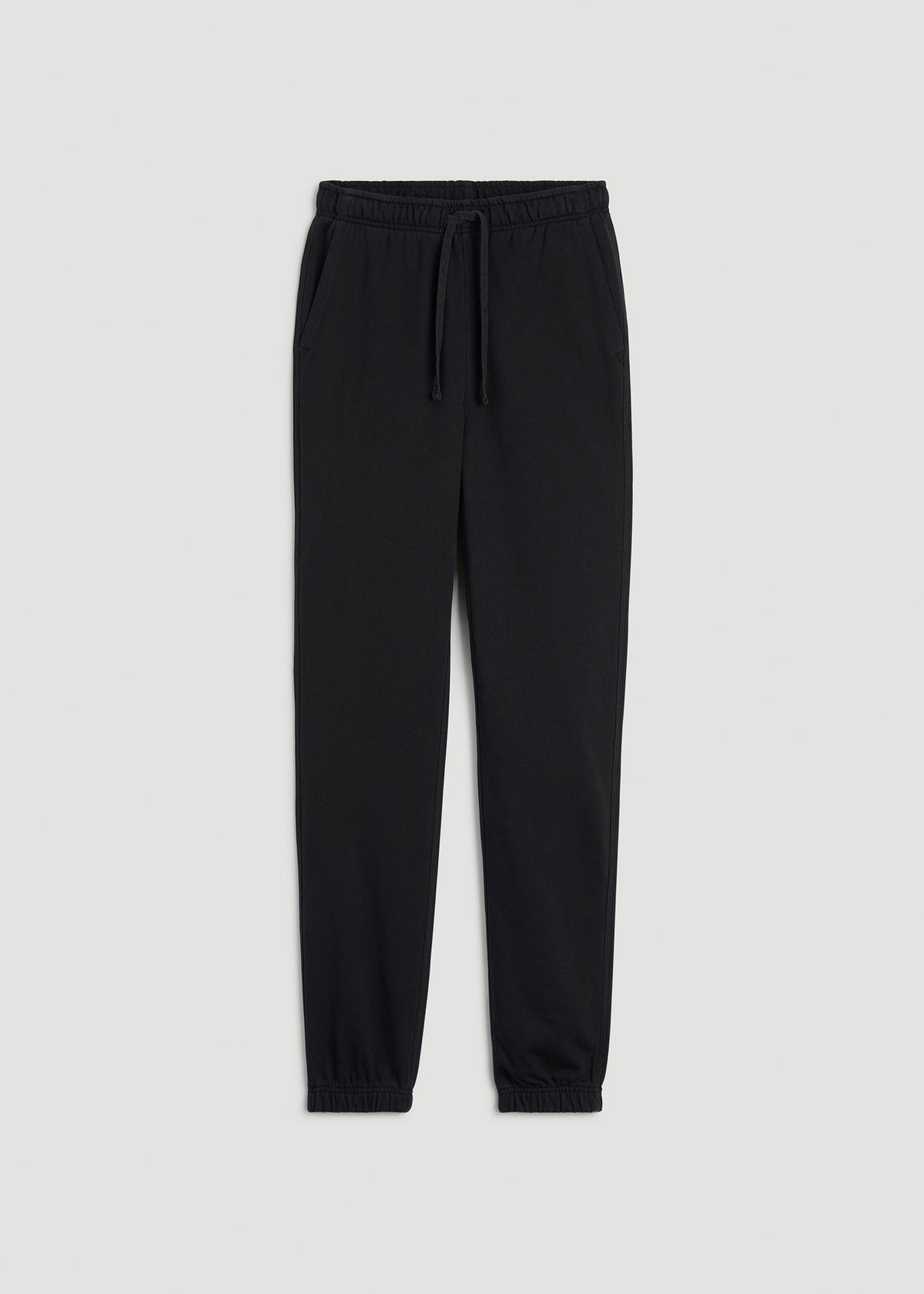 Everyday French Terry Cinched Bottom Sweatpants for Tall Men in Black