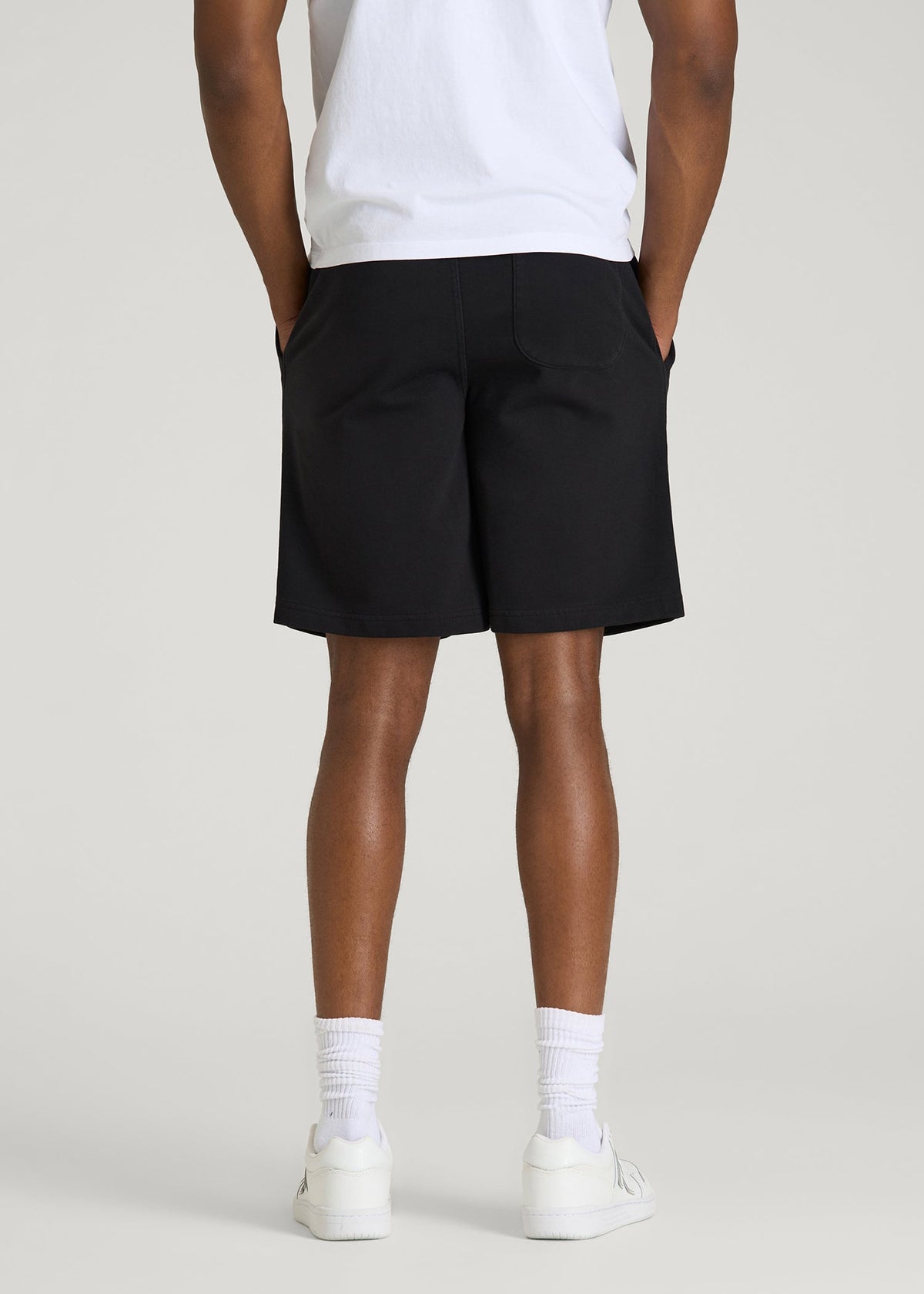 Everyday French Terry Shorts for Tall Men in Black