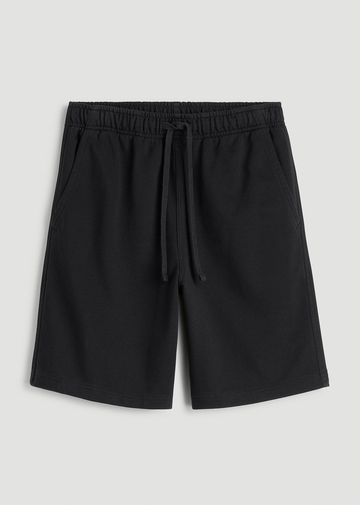 Everyday French Terry Shorts for Tall Men in Black