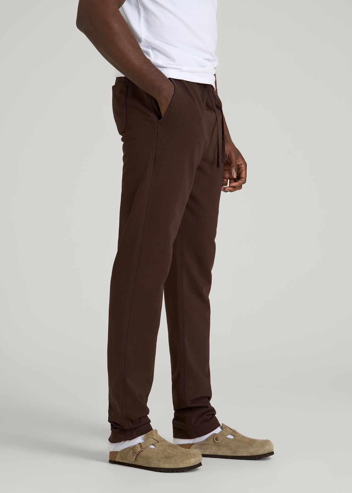 Everyday French Terry Straight Leg Sweatpants for Tall Men in Espresso