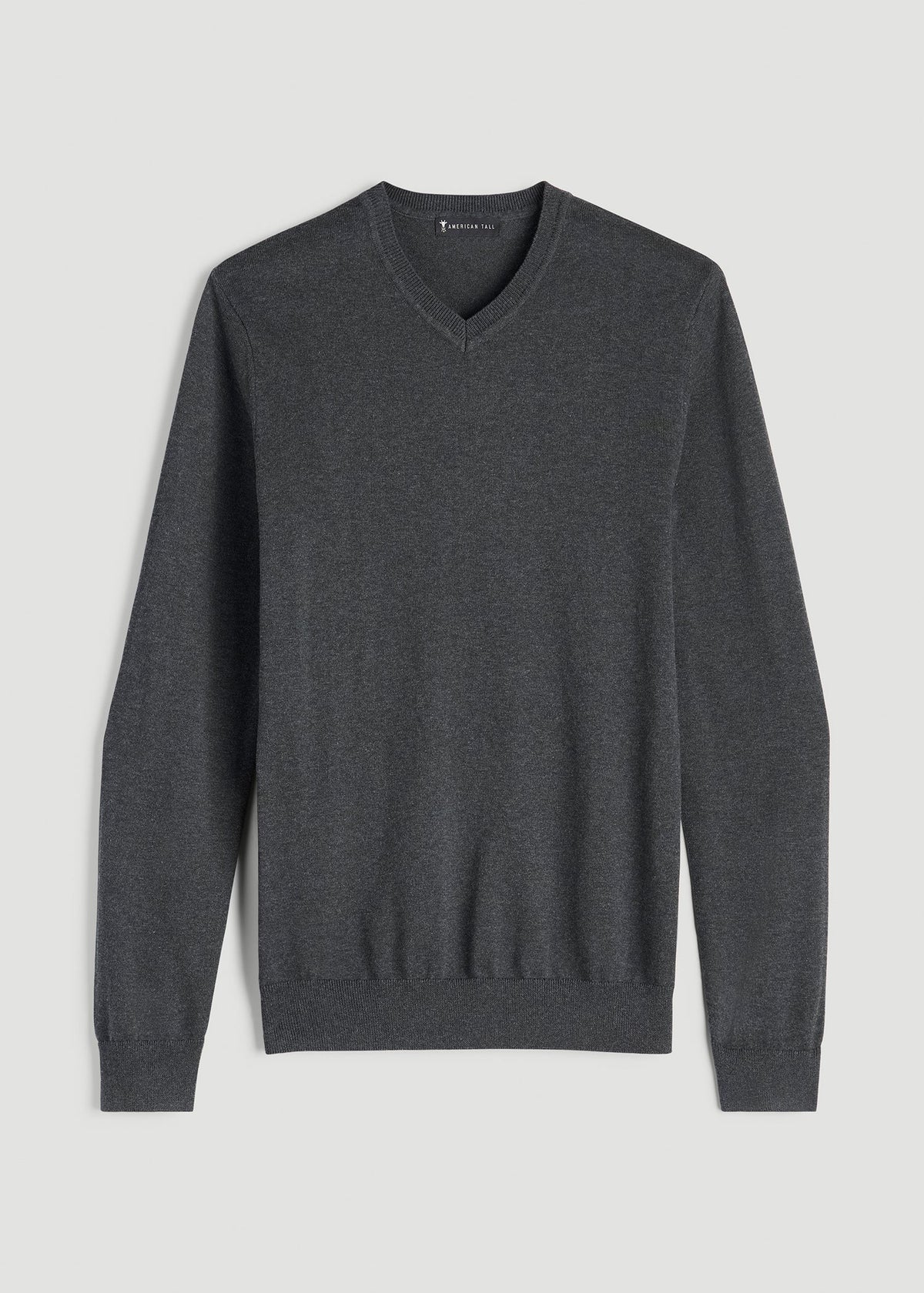 Everyday V-Neck Sweater for Tall Men in Charcoal Mix