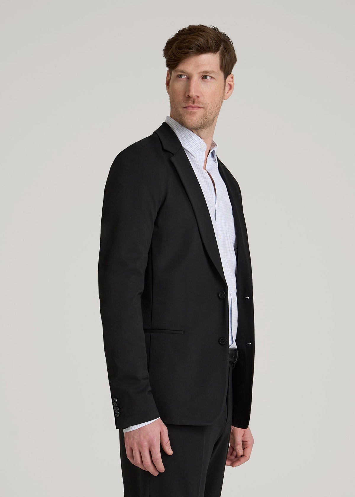Flex Tech Suit Jacket for Tall Men in Black