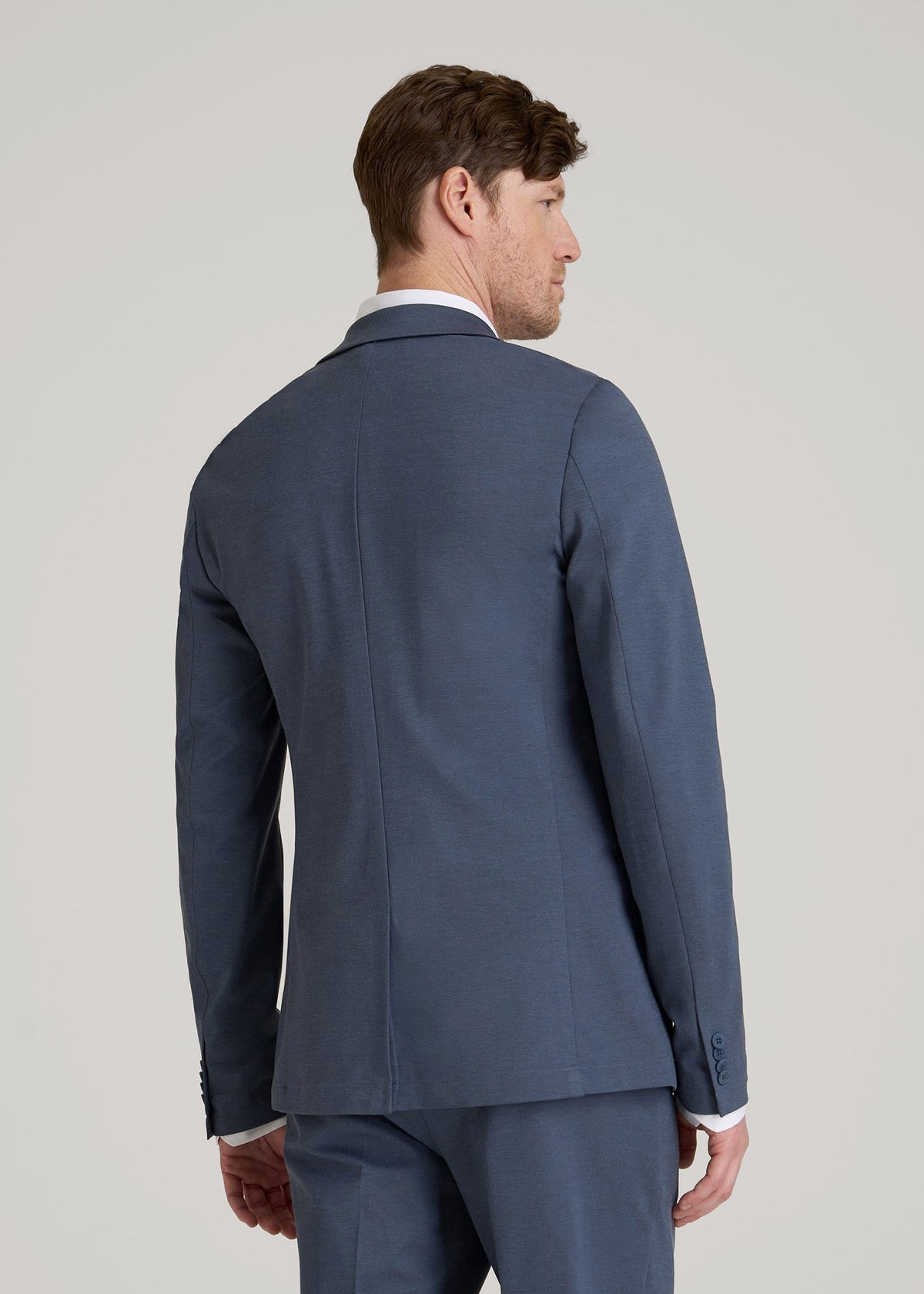 Flex Tech Suit Jacket for Tall Men in Medium Blue Nailhead