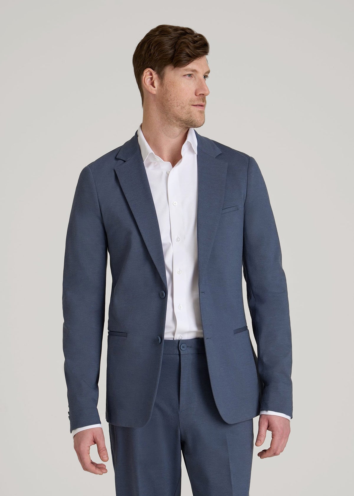 Flex Tech Suit Jacket for Tall Men in Medium Blue Nailhead