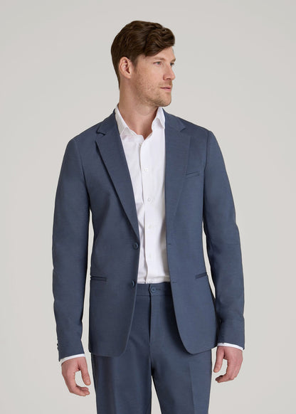 Flex Tech Suit Jacket for Tall Men in Medium Blue Nailhead
